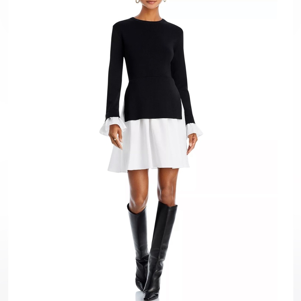 ENGLISH FACTORY knit combo dress